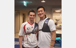 Jimmy avec Ku Bochan le champion olympique de Rio. Worldarchery Excellence Center à Lausanne