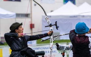 TAE Riom (63) Chpt France adultes 2021
Claire pendant les Qualif pluvieuses
Photo: Remy Joly Photograph'Arc