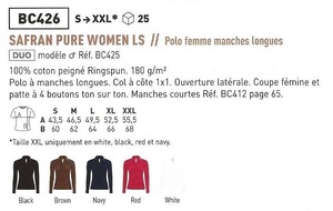 Polo coton blanc manches longues - SAFRAN Pure Women LS