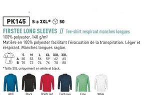Tee-shirt respirant blanc manches longues - FIRSTEE LONG SLEEVES