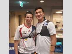 Jimmy avec Ku Bochan le champion olympique de Rio. Worldarchery Excellence Center à Lausanne
